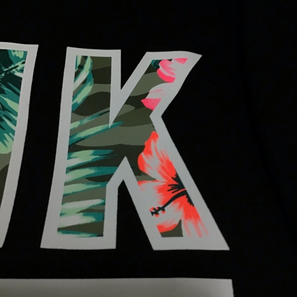 NEW PINK Victoria’s Secret Fleece Palm Floral Crew - Picture 8 of 15